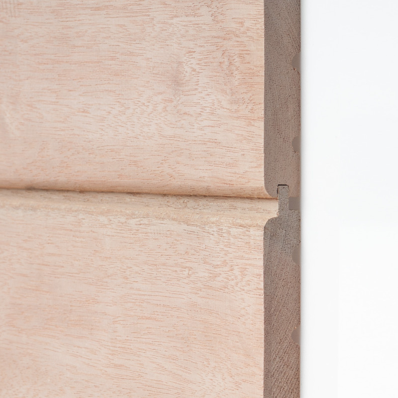 Dřevěná fasáda DARK RED MERANTI, softline profil 16x120 mm