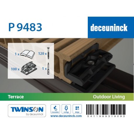 PVC spona 9483 pro WPC a dřevěné podkladové podkladní profily (100ks)